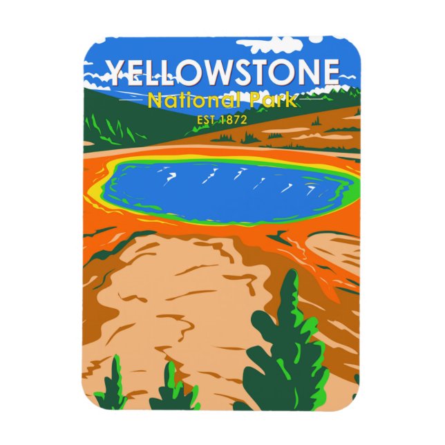 Imán Yellowstone National Park Grand Prismatic Spring (Vertical)