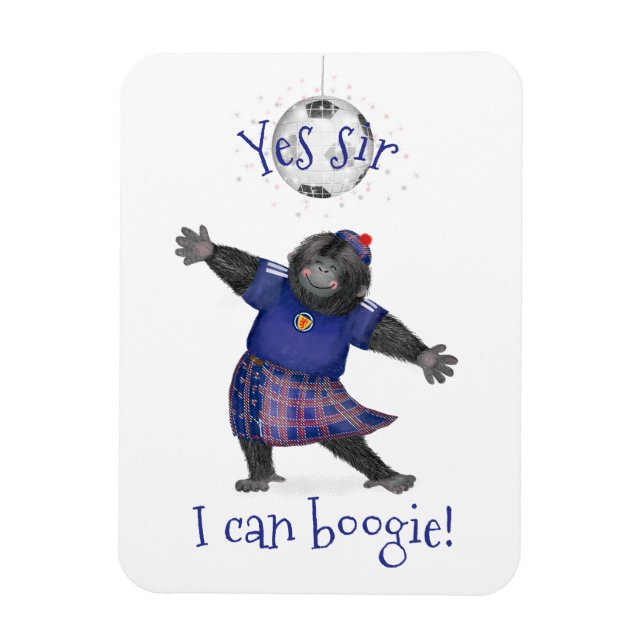 Imán Yes sir, I can boogie gorilla football magnet (Vertical)