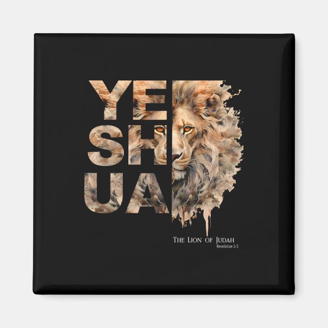 Imán Yeshua, León de Judá, Jesús, Dios, Versículo Bíbli (Frente)