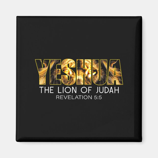 Imán Yeshua Lion Of Judah Jesus Religious Christian Rev (Frente)