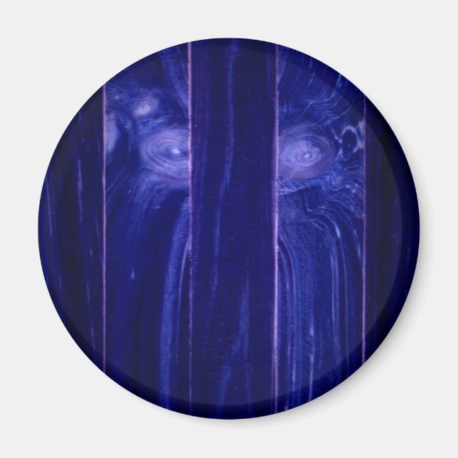 Imán Yeti Face en la tasa de madera (Frente)