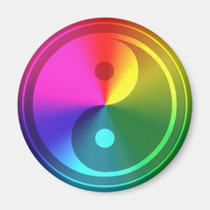 Imán Yin espiritual Yang - diseño del arco iris