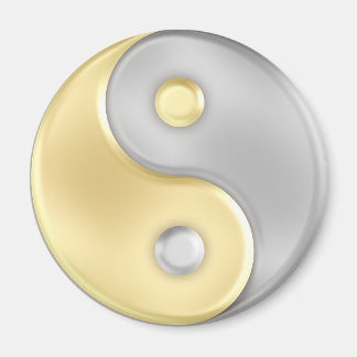 Imán Yin Gold y Silver Yin y Yang