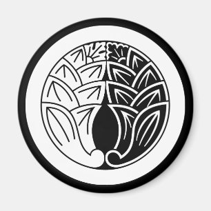 Imán Yin y yang abrazando jengibres japoneses en círcul