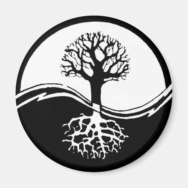 Imán Yin y yang árbol de la vida (Frente)