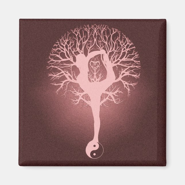 Imán Yin yang, árbol de la vida, yoga, armonía de Ameli (Frente)