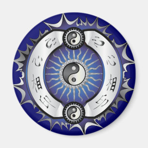 Imán Yin Yang azul eléctrico