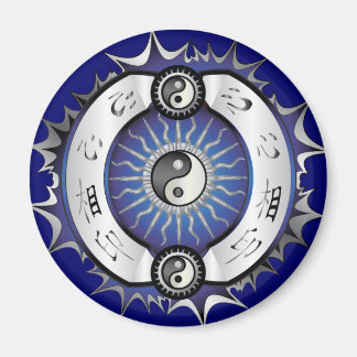 Imán Yin Yang azul eléctrico