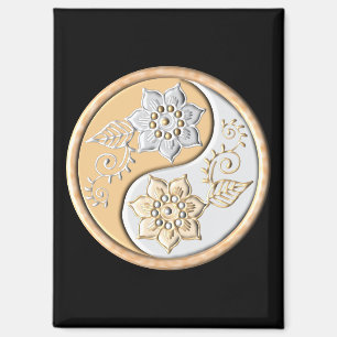 Imán Yin Yang de oro y plata