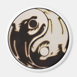 Imán Yin yang doble dragón