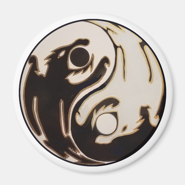 Imán Yin yang doble dragón (Frente)