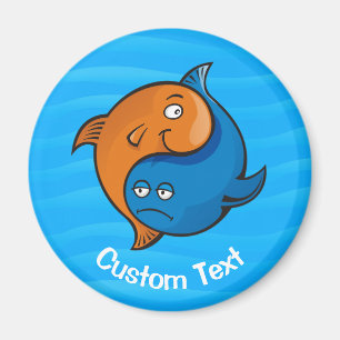 Imán Yin Yang Fish Personalizado Magnet