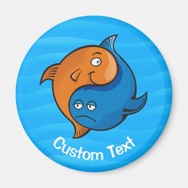 Imán Yin Yang Fish Personalizado Magnet (Frente)