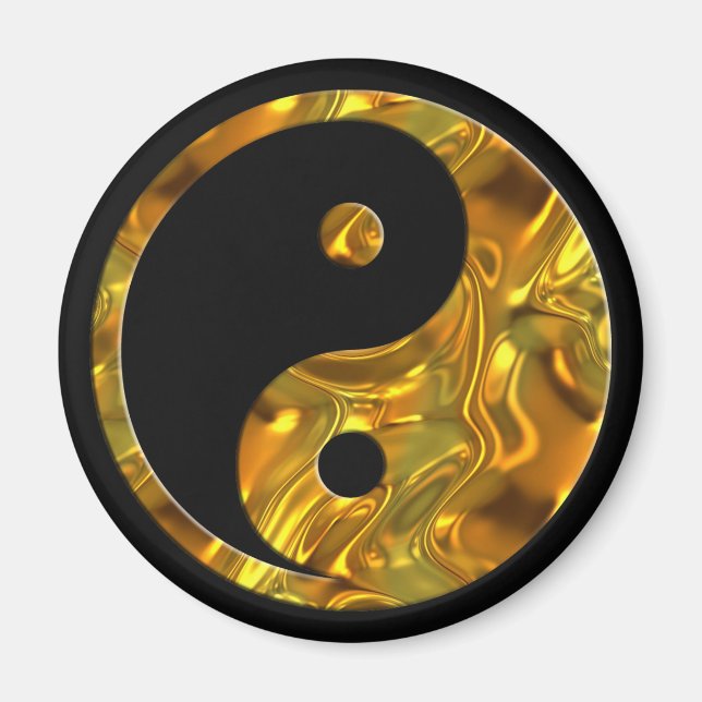 Imán Yin & Yang GOLD | negro (Frente)