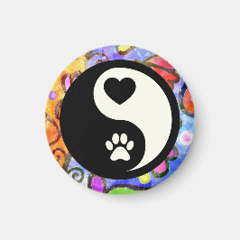 Imán Yin Yang Heart and Paw Magnet