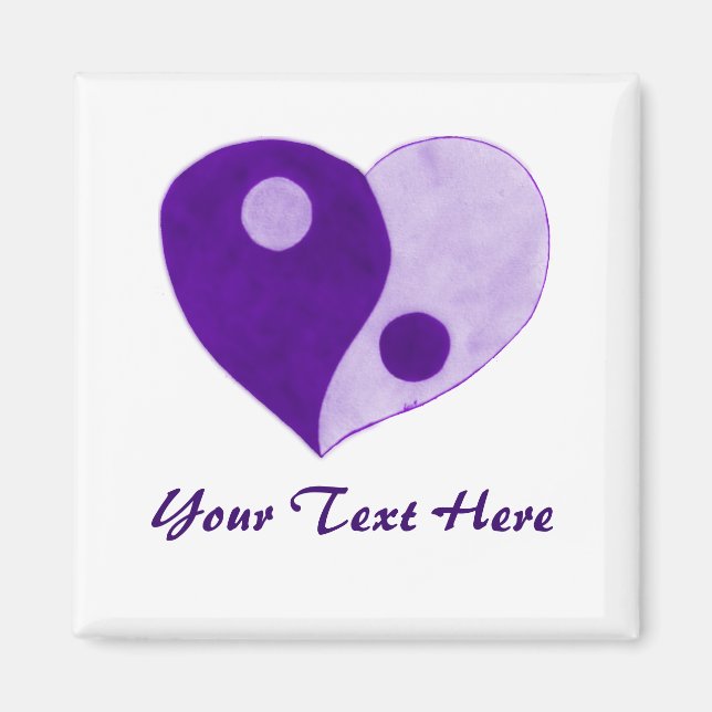 Imán Yin Yang Heart (Purple/Lilac) (Frente)