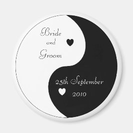 Imán Yin Yang Heart Save The Date Boda