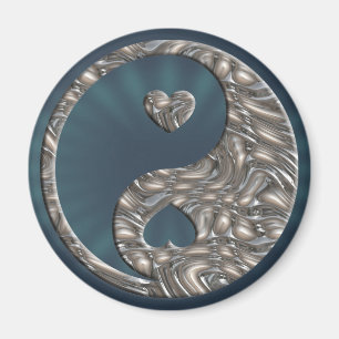 Imán Yin & Yang / Hearts SILVER