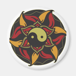 Imán Yin Yang Lotus floreciente