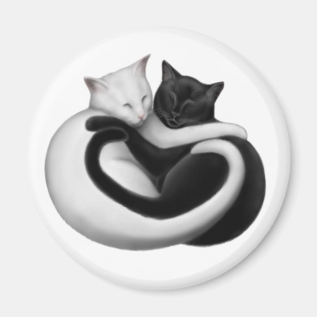 Imán Yin Yang Love Cats Magnet (Frente)