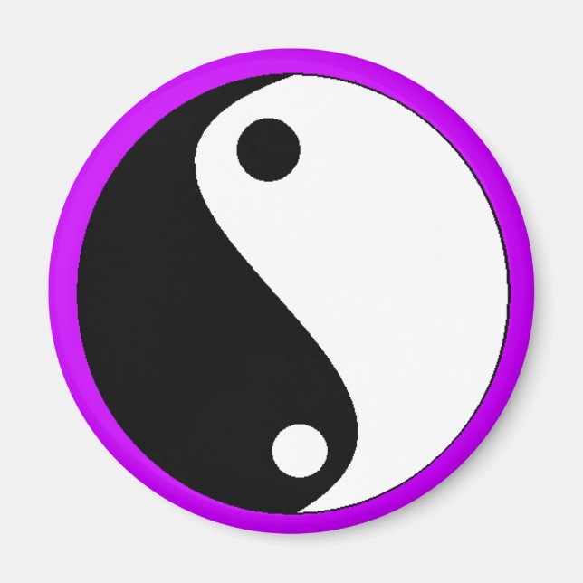 Imán YIN-YANG morado-imán - Personalizado (Frente)
