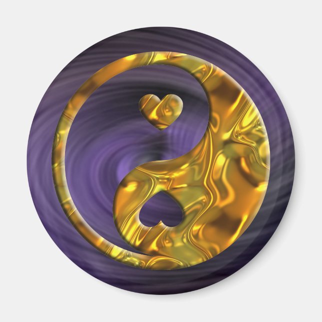 Imán Yin & Yang / Oro del corazón (Frente)