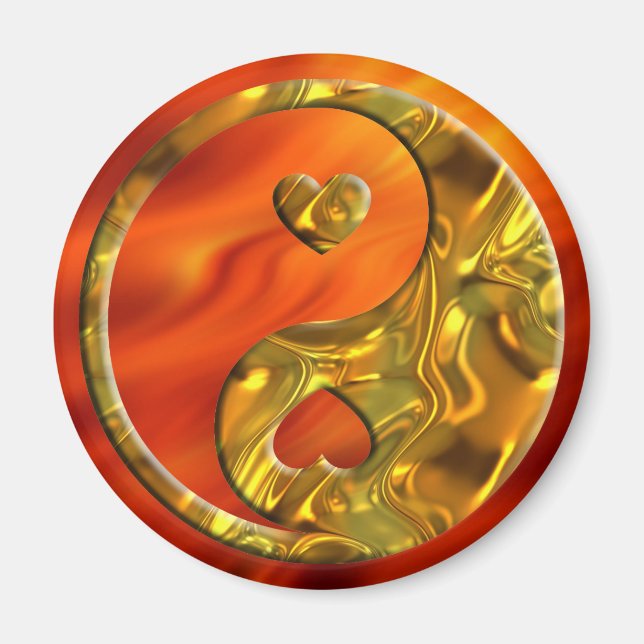 Imán Yin & Yang / Oro del corazón (Frente)