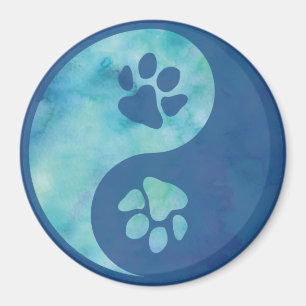 Imán Yin Yang Paw Blue