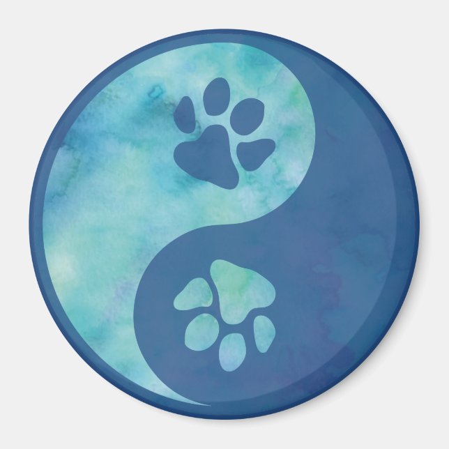 Imán Yin Yang Paw Blue (Frente)
