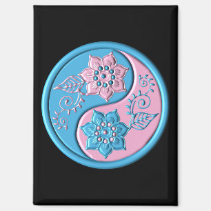 Imán Yin Yang Rosa y Verde