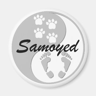 Imán yin yang samoyed