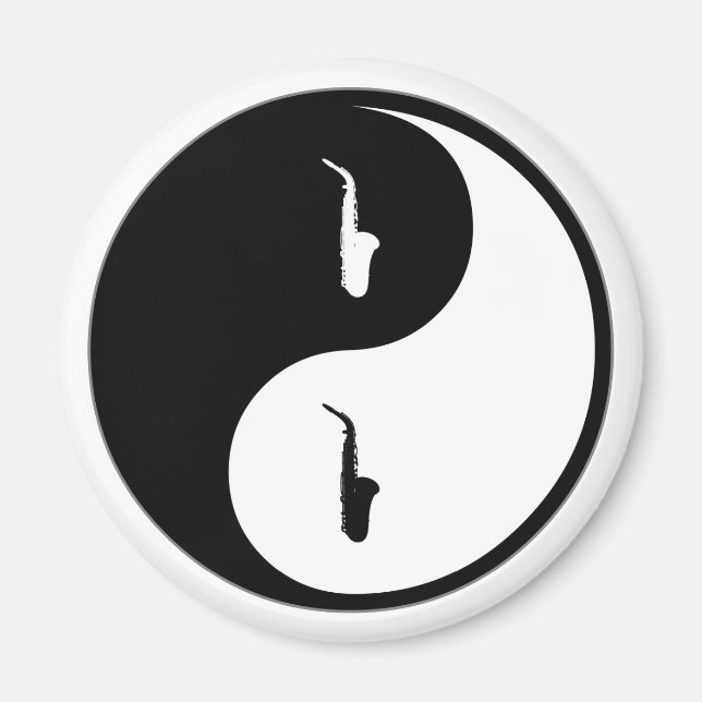 Imán Yin Yang Saxofono (Frente)