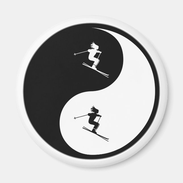 Imán Yin Yang Skiing (Frente)