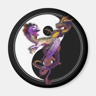 Imán Yin Yang y los Dragones bailan de amor