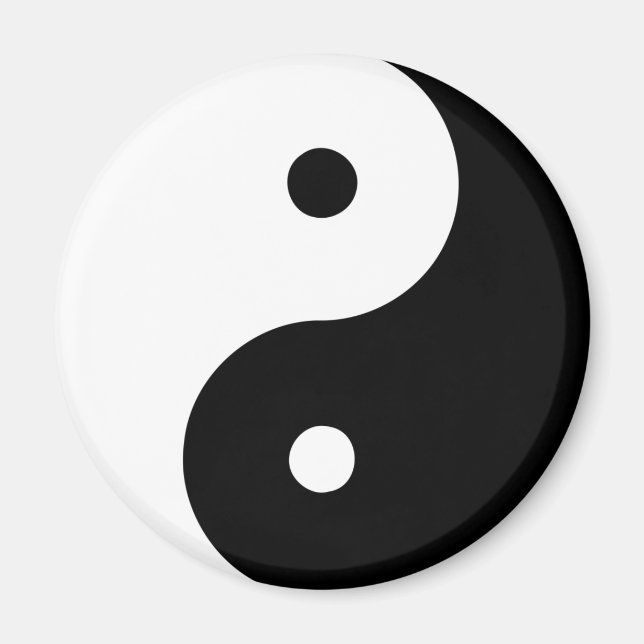 Imán Yin Yang Ying Taoism Rótulo chino Taijitu Black (Frente)