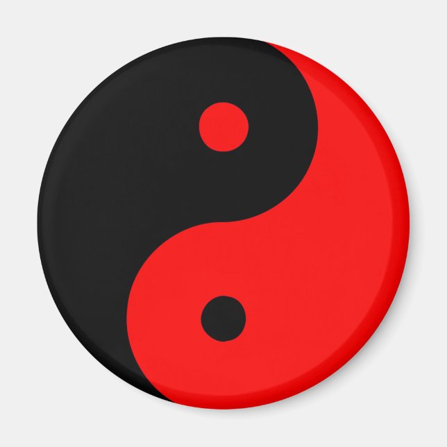 Imán Yin Yang Ying Taoism Rótulo chino Taijitu Red (Frente)