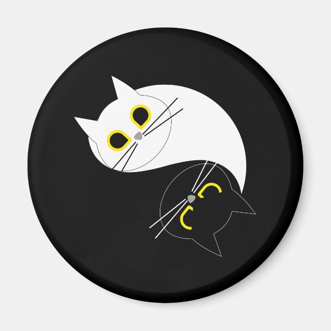 Imán YIN YANG Zen Cat Magnet (Frente)