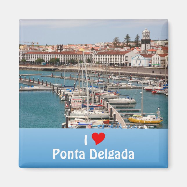 Imán Yo amo a Ponta Delgada (Frente)