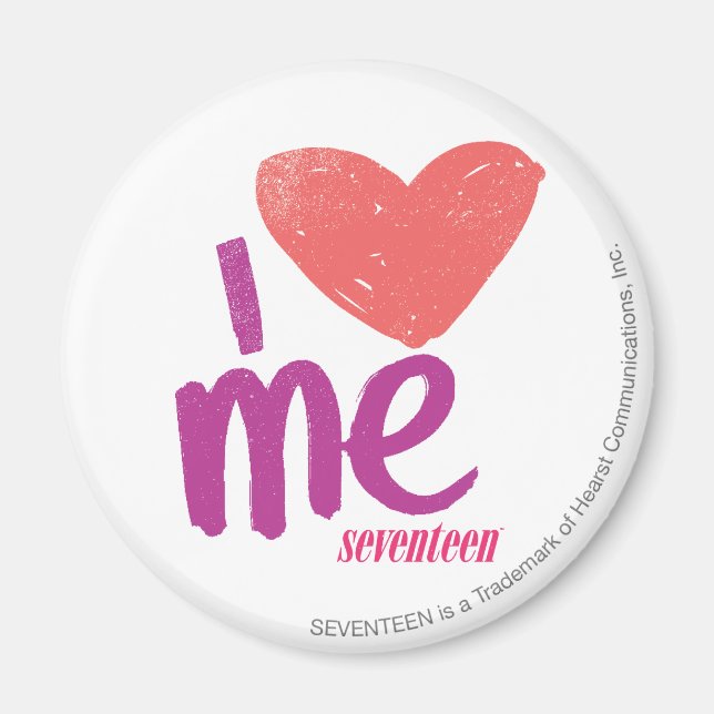 Imán Yo me corazón rosado/morado (Frente)