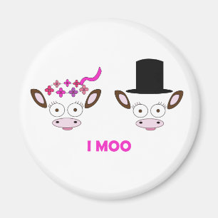 Imán "Yo nupcial temático de la vaca del MOO"