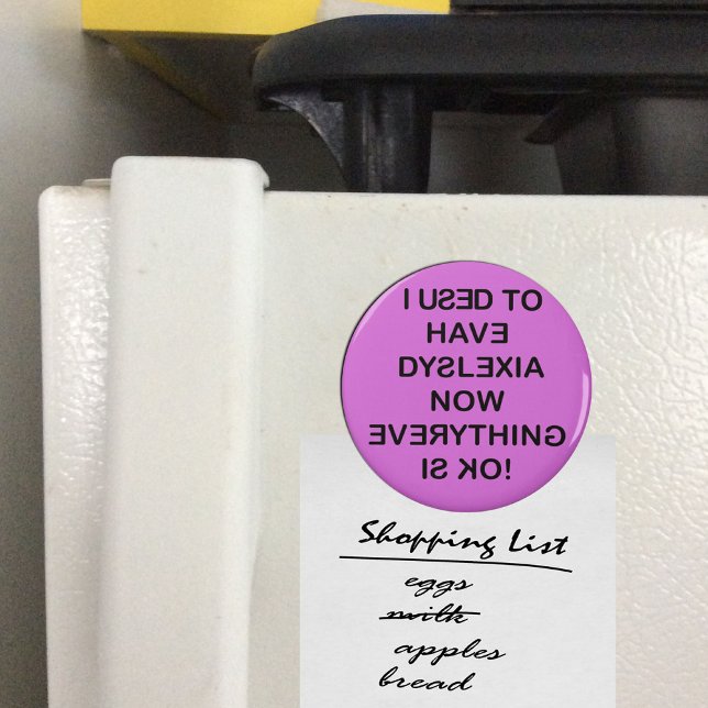 Imán Yo Solía Tener Dislexia (Texto Negro) (I Used To Have Dyslexia Black Text Magnet)