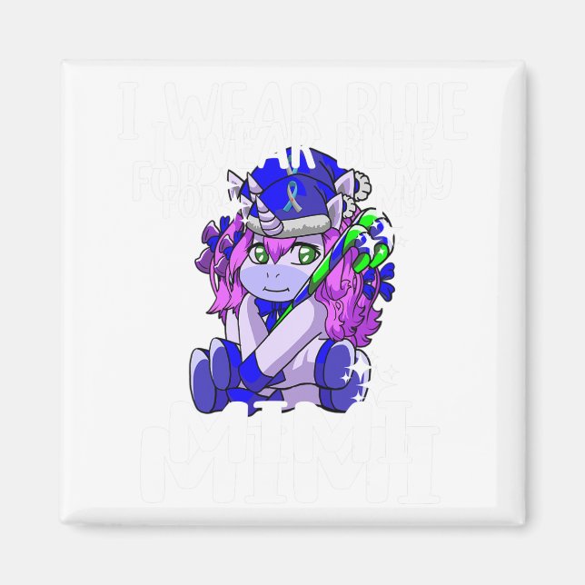 Imán Yo uso azul para mi apoyo a la toma de conciencia  (Frente)