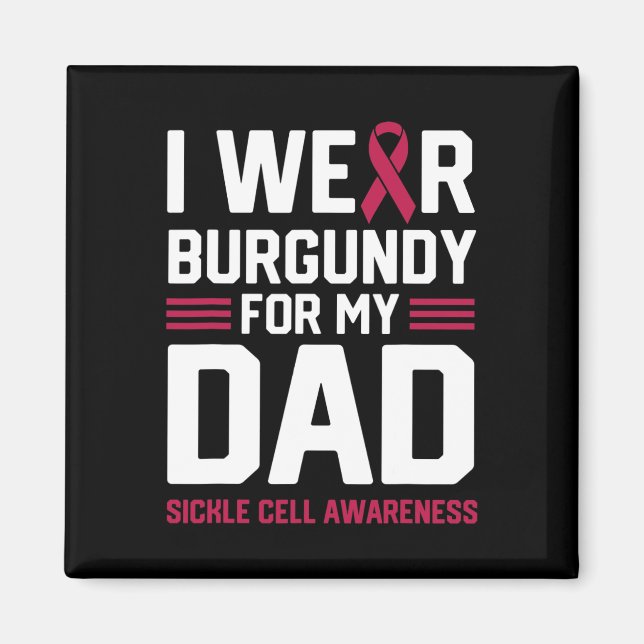 Imán Yo uso borgoña para mi papá anemia falciforme (Frente)