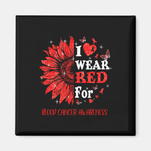 Imán Yo uso el rojo Twinkle Heart Sunflower Blogs Cance