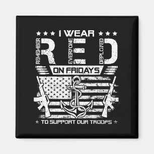 Imán Yo uso el viernes rojo apoyo a nuestras tropas vet