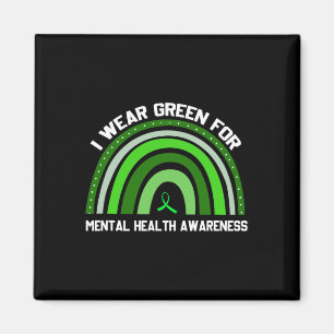 Imán Yo Uso Green Para Concienciación Sobre Salud Menta