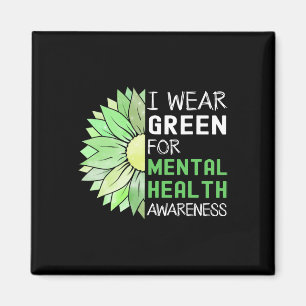 Imán Yo Uso Green Para La Conciencia De La Salud Mental