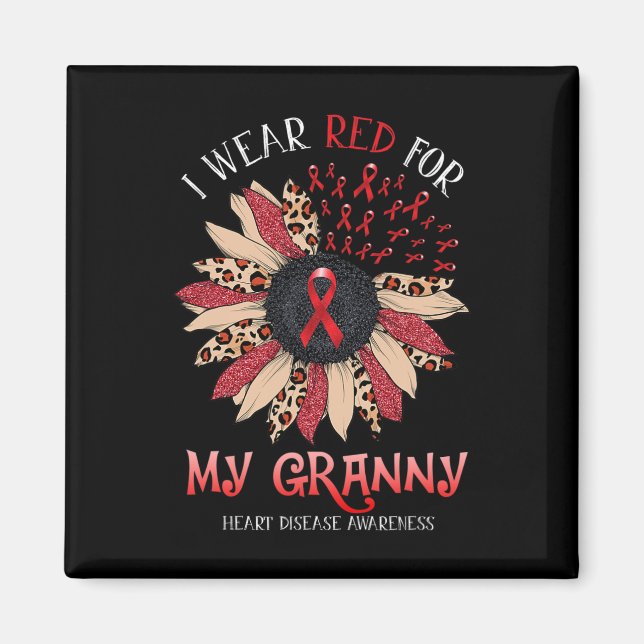 Imán Yo Uso La Cinta Roja Abuela De Concienciación Sobr (Frente)