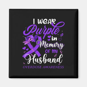 Imán Yo Uso Morado En Memoria De Mi Esposo Sobredosific