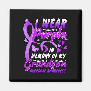 Imán Yo Uso Morado En Memoria De Mi Nieto En Sobredosis
